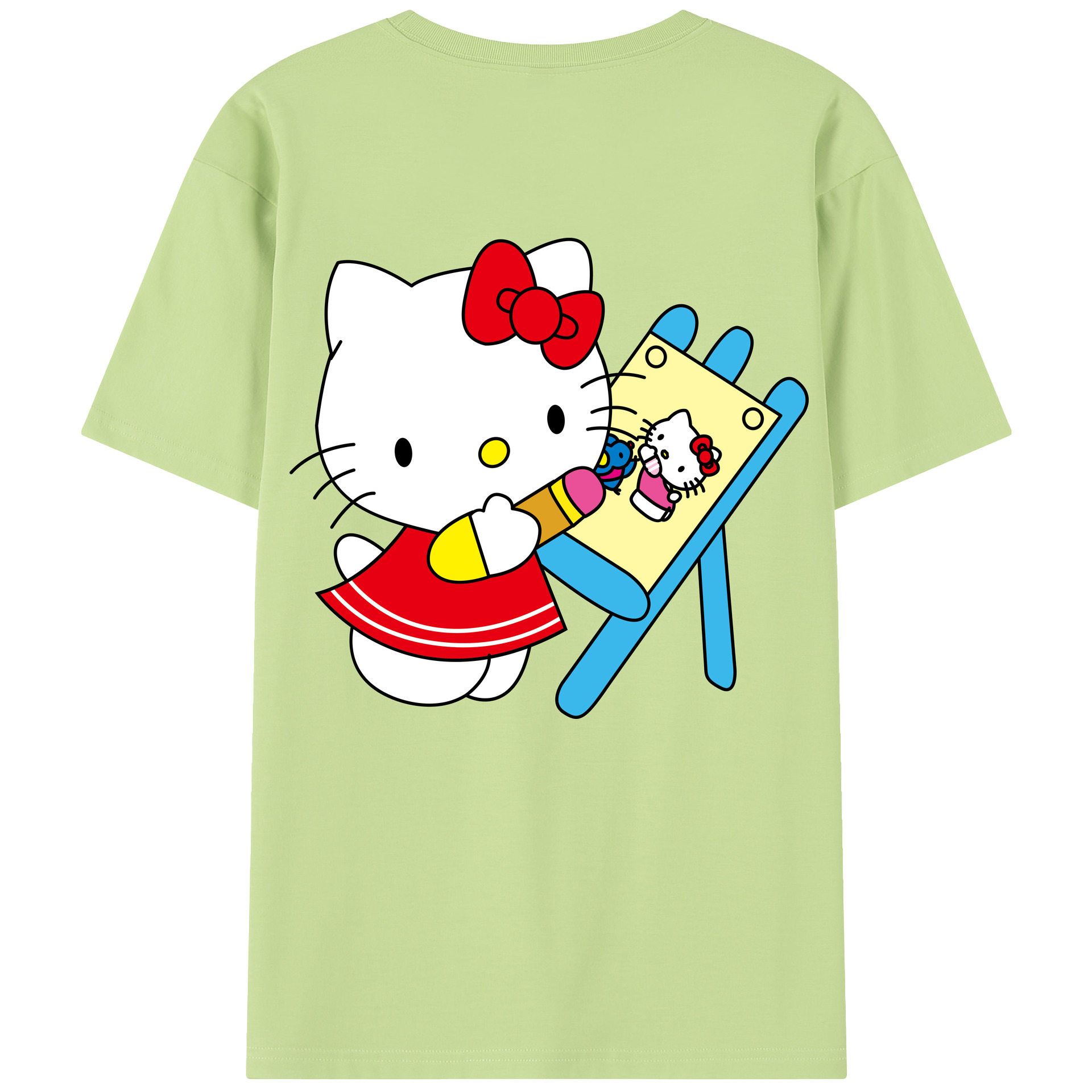（画像用） Hello Kitty ハローキティ 綿100％半袖Tシャツ（背面プリント）